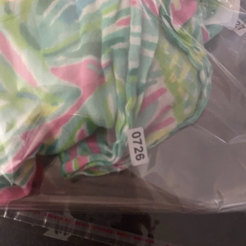 Lilly Pulitzer Riley Infinity Scarf Palm Leaf Green‎ Pink Resort Beach Coastal
